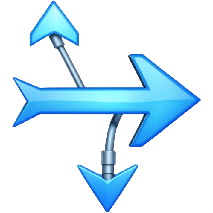 blue glowing arrow with one head bold body emoji