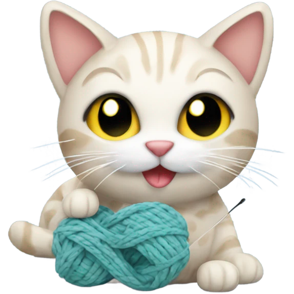 Cat that is crocheting emoji