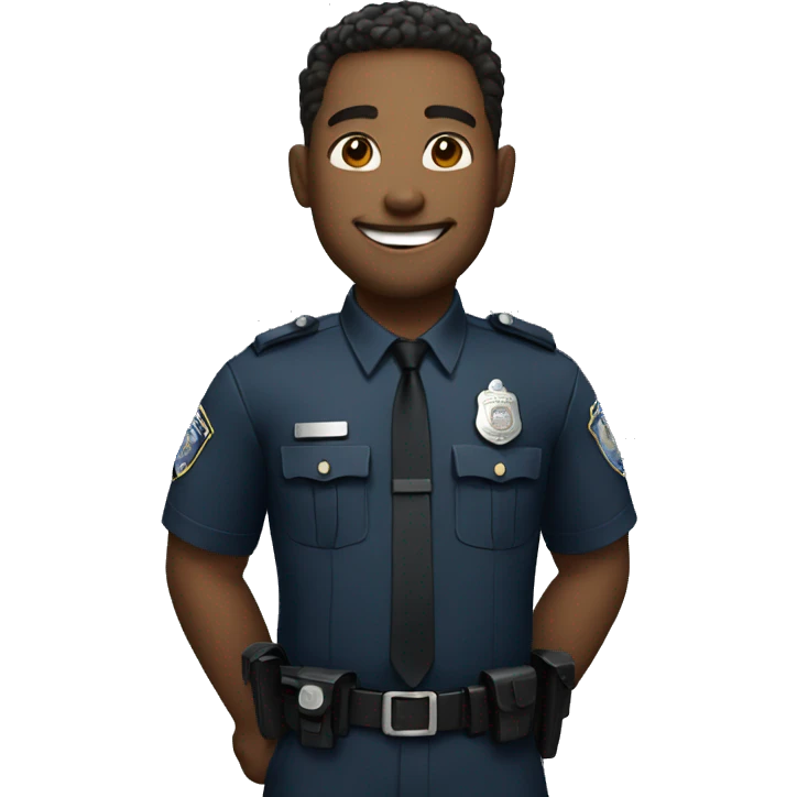 A police man, white skin, happy emoji