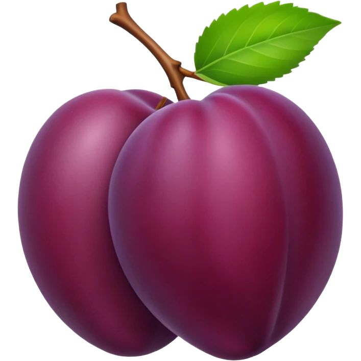 plum fruit with a green leaf, no text emoji