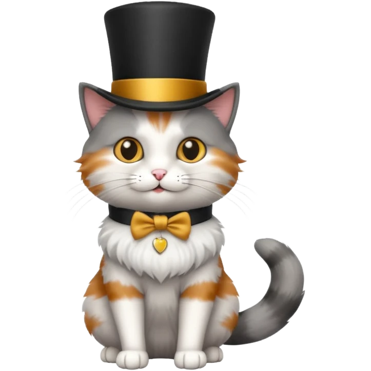 cat wearing a tophat emoji
