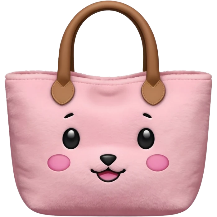 Aesthetic pink plush tote bag emoji