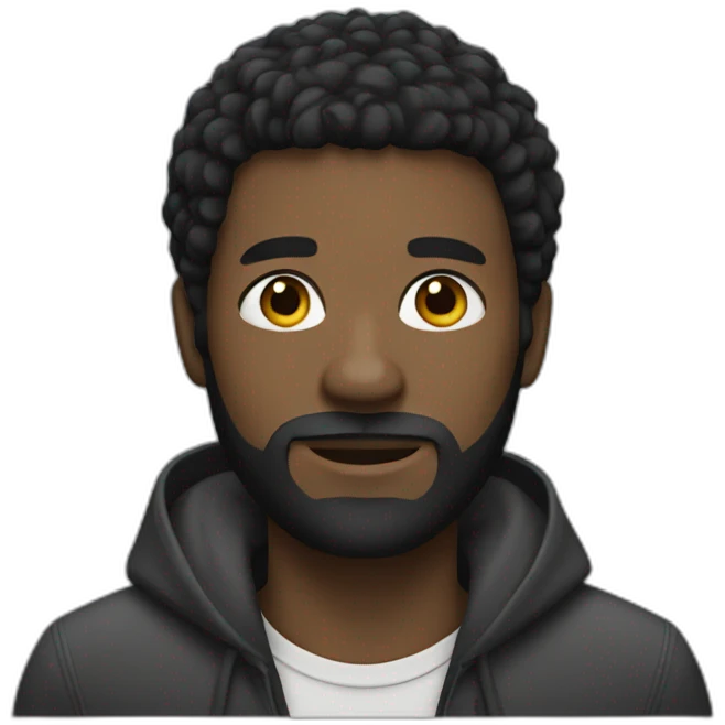Black man with a European haircut and a beard emoji