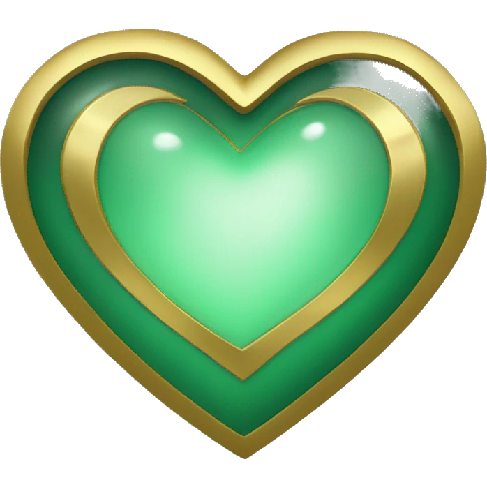A Loki green heart with gold edges  emoji