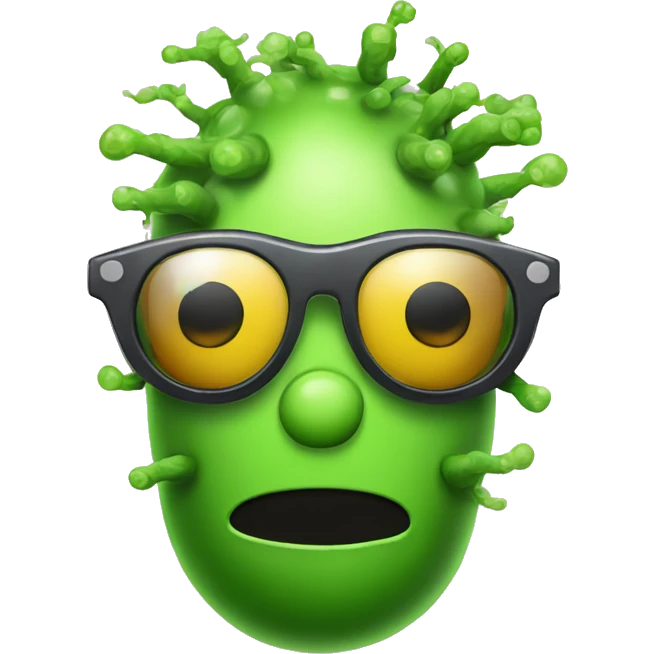 A bacteria with sunglasses emoji