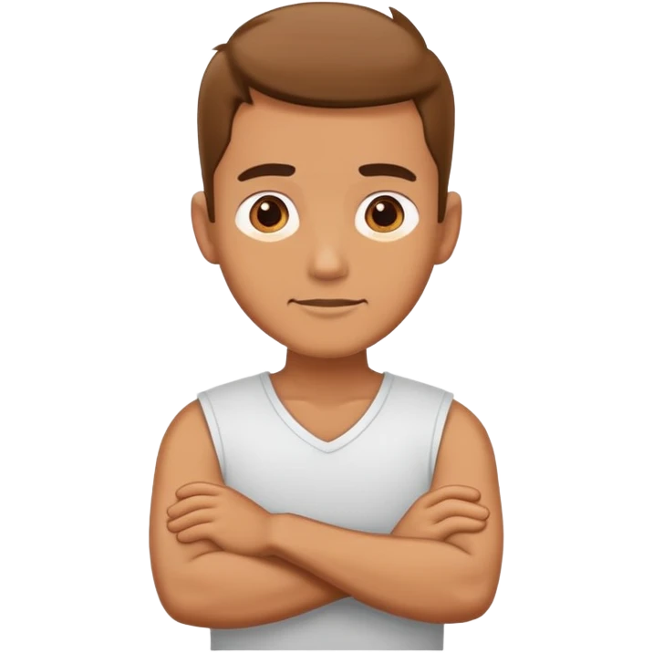 Man have his arms crossed around his neck emoji