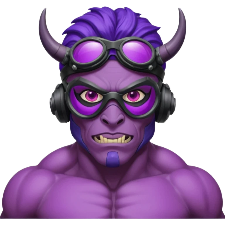 Diablo morado con gogles emoji