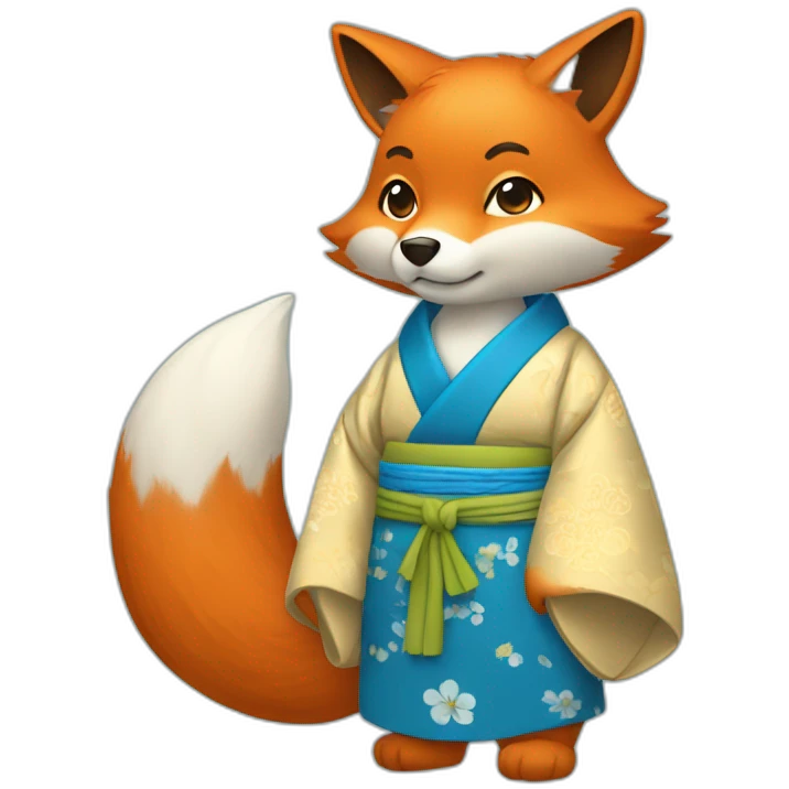 Fox-in-the-blue-kimono emoji