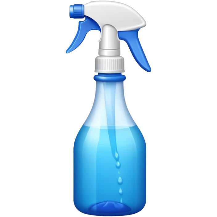 Spray bottle with blue liquid emoji