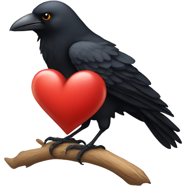 Crow in love  emoji