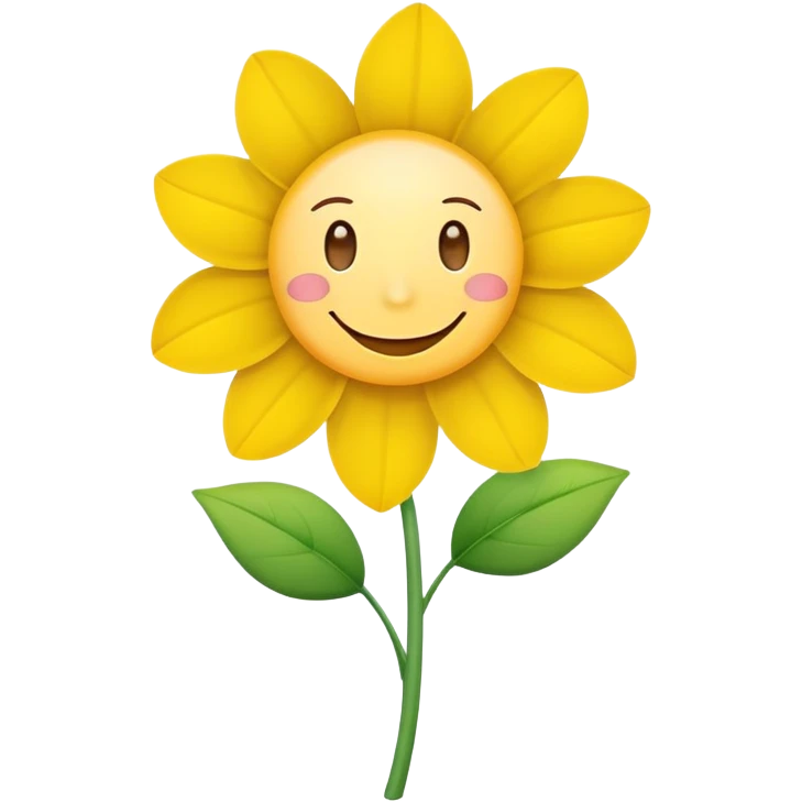 flower with a cute smiling face emoji