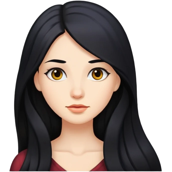 Female with black long hair emoji