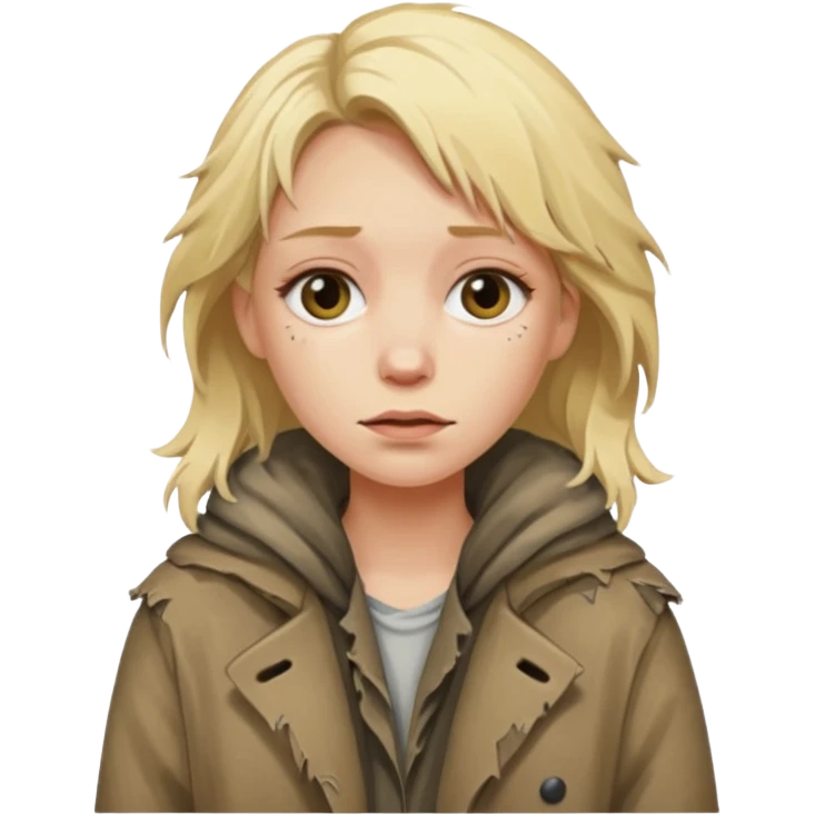 a homeless blonde woman emoji