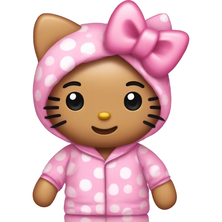 Hello kitty wearing pink pj emoji