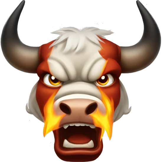 Angry bull flames emoji