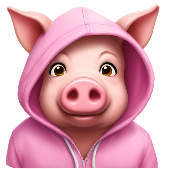 Pig with hoodie emoji