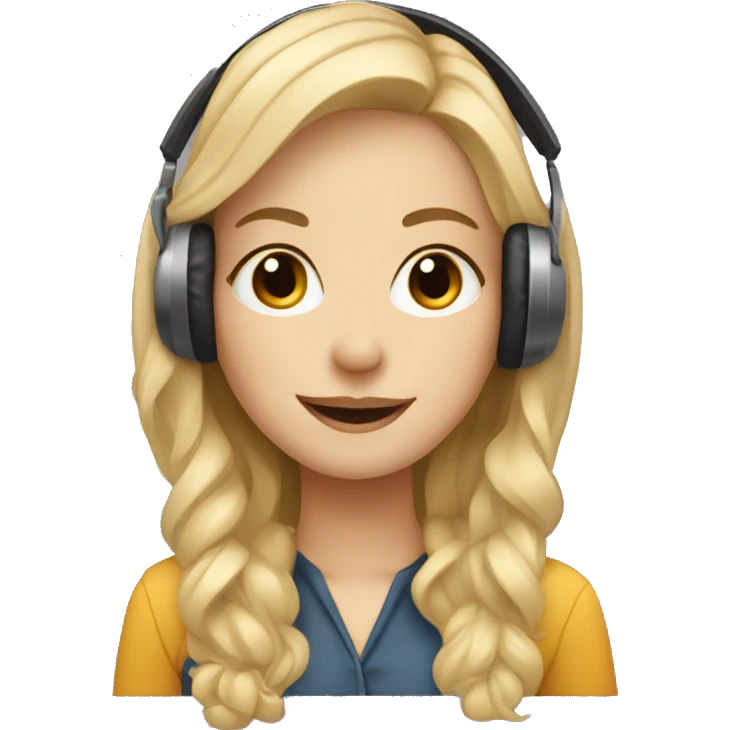 Audio technician blonde girl with an audio desk emoji