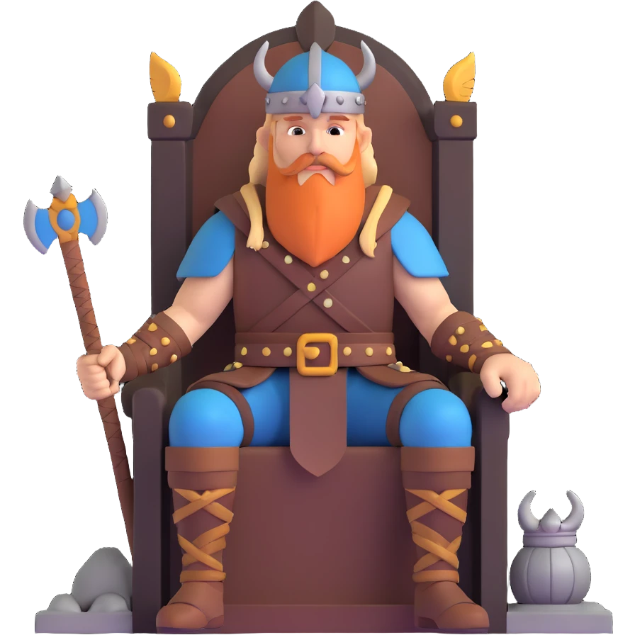 Viking warrior sitting on a throne emoji