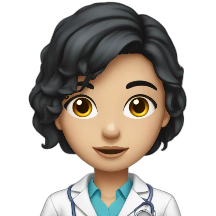 A beautiful black haired Solvak girl who studies anatomy emoji