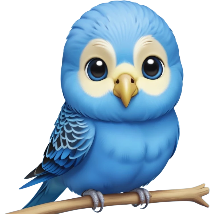 cinematic-cute-blue-budgie-portrait-emoji,-head-tilted-playfully-and-inquisitively,-featuring-a-brilliant-blue-feathered-fur-with-a-natural-sheen,-round,-sparkling-dark-eyes-filled-with-curiosity,-simplified-yet-irresistibly-adorable emoji