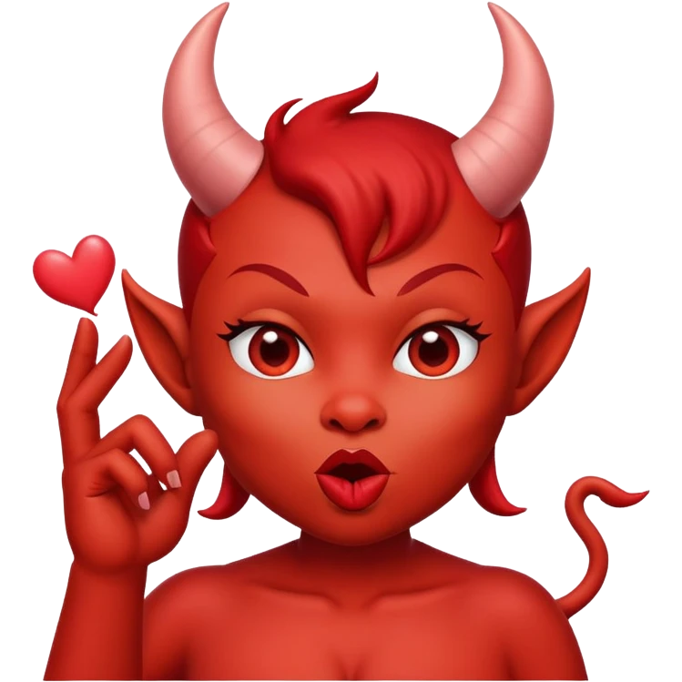 Cute devil blowing kisses emoji