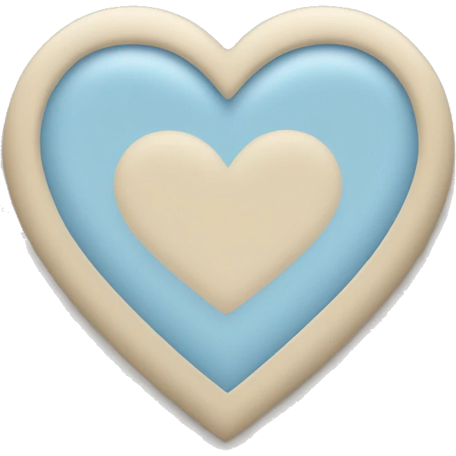 Light blue/ beige heart emoji