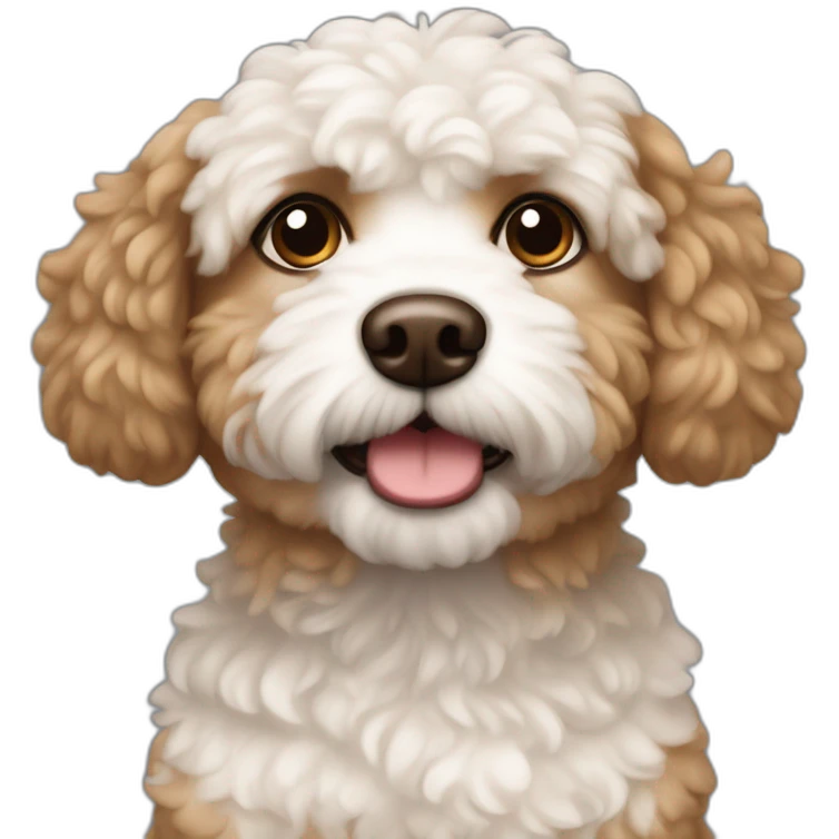 Poochon dog with brown spot emoji