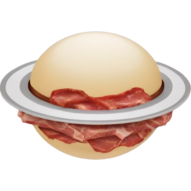 Saturn with rings made of meat emoji