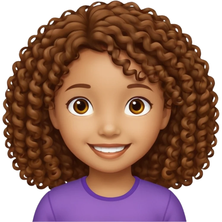 5 year old blasian girl with brown curly hair emoji