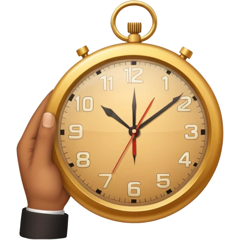 Hand only holding a clock emoji