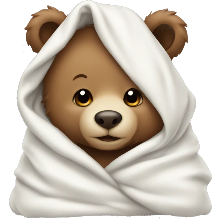baby bear wearing a white blanket emoji