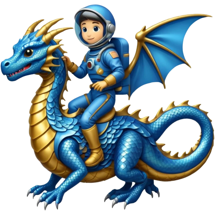 Astronaut riding dragon emoji
