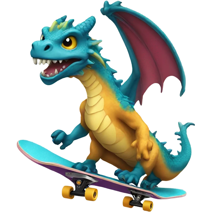 Skater dragon emoji