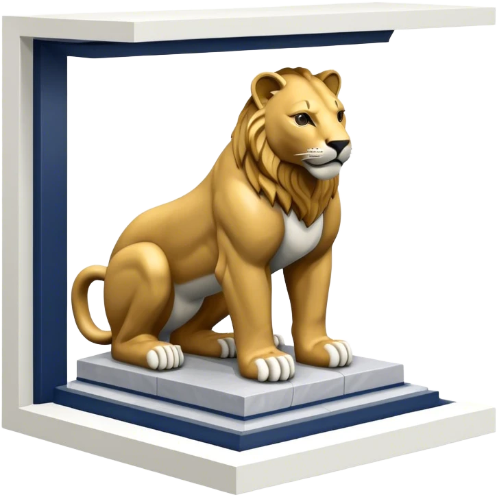 penn state nittany lion statue isometric exterior view emoji
