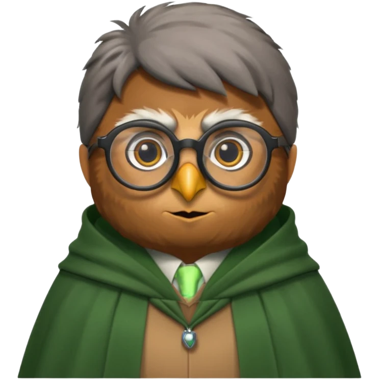 owl professor in green cloak university emoji