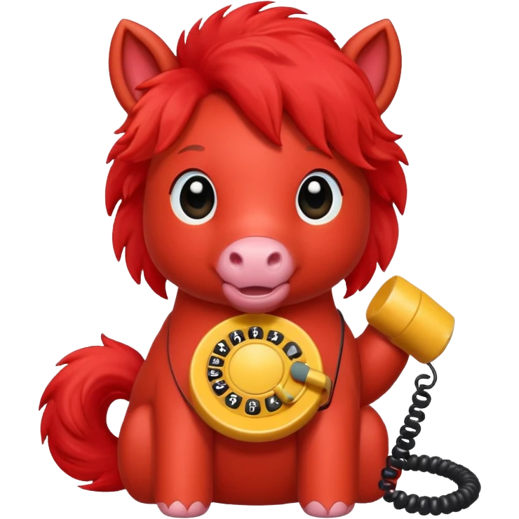 red Pony talking on the phone emoji