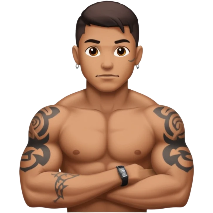 hombre con ptatuajes emoji