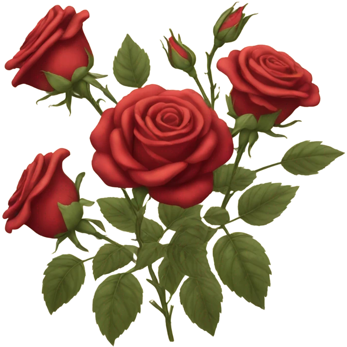 victorian red roses emoji