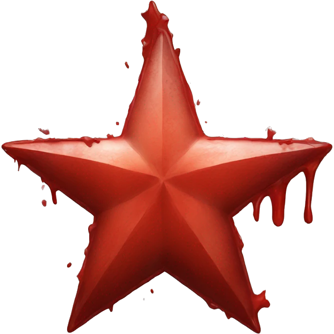 A bloody-colored star emoji