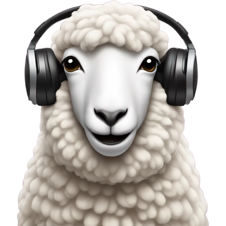 A sheep wearing headphones and DJing at a party emoji