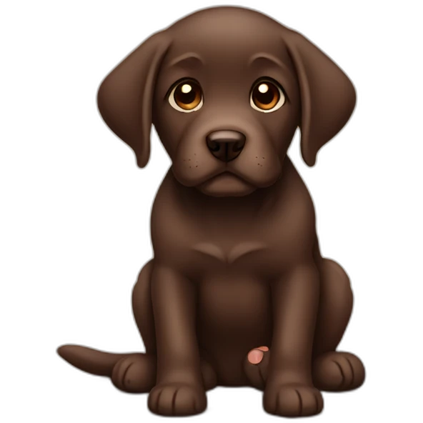 cute sad puppiebchocolate labrador emoji