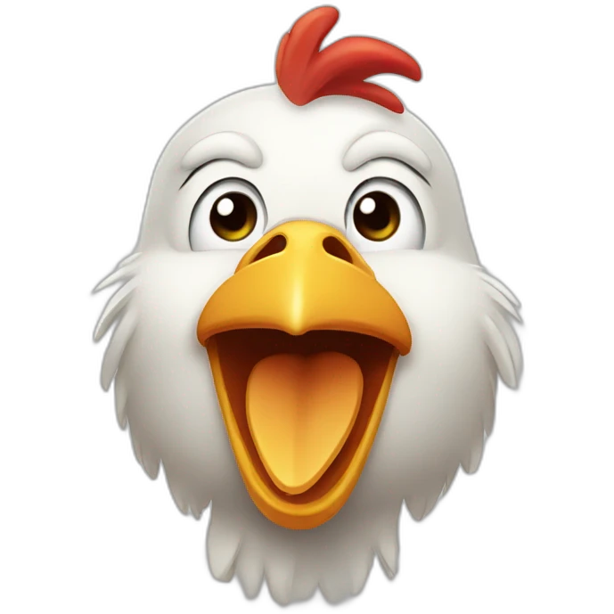 chicken with tooth emoji