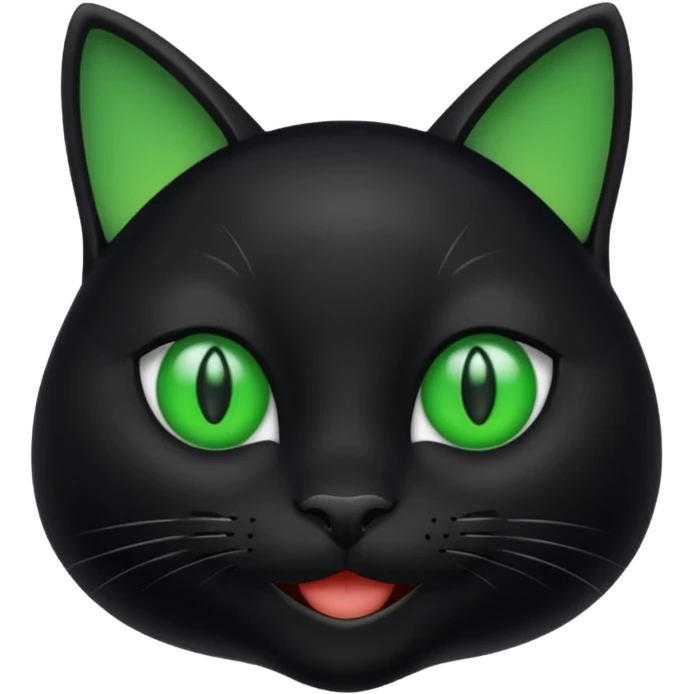 black smiling cat in the Apple style emoji