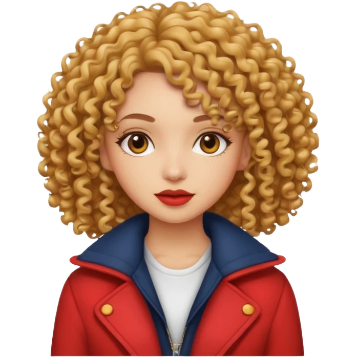 Stylish curly girl emoji