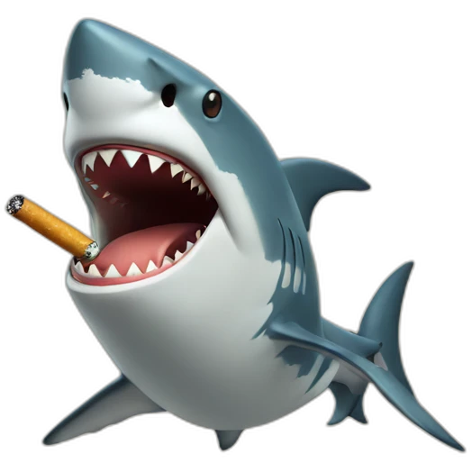 Shark smoking cigarette emoji
