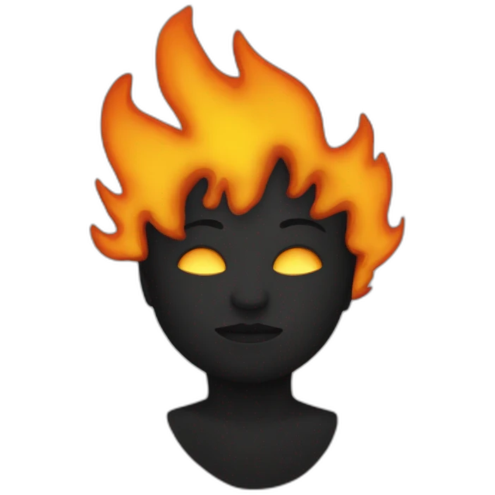 Cœur noir dans le feu emoji