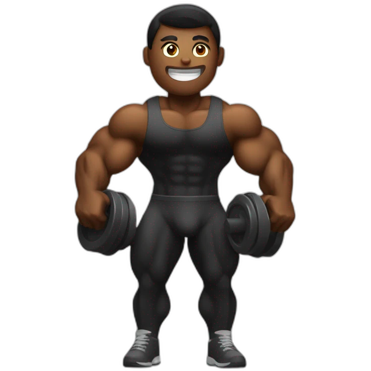 black bodybuilder with megaphone emoji