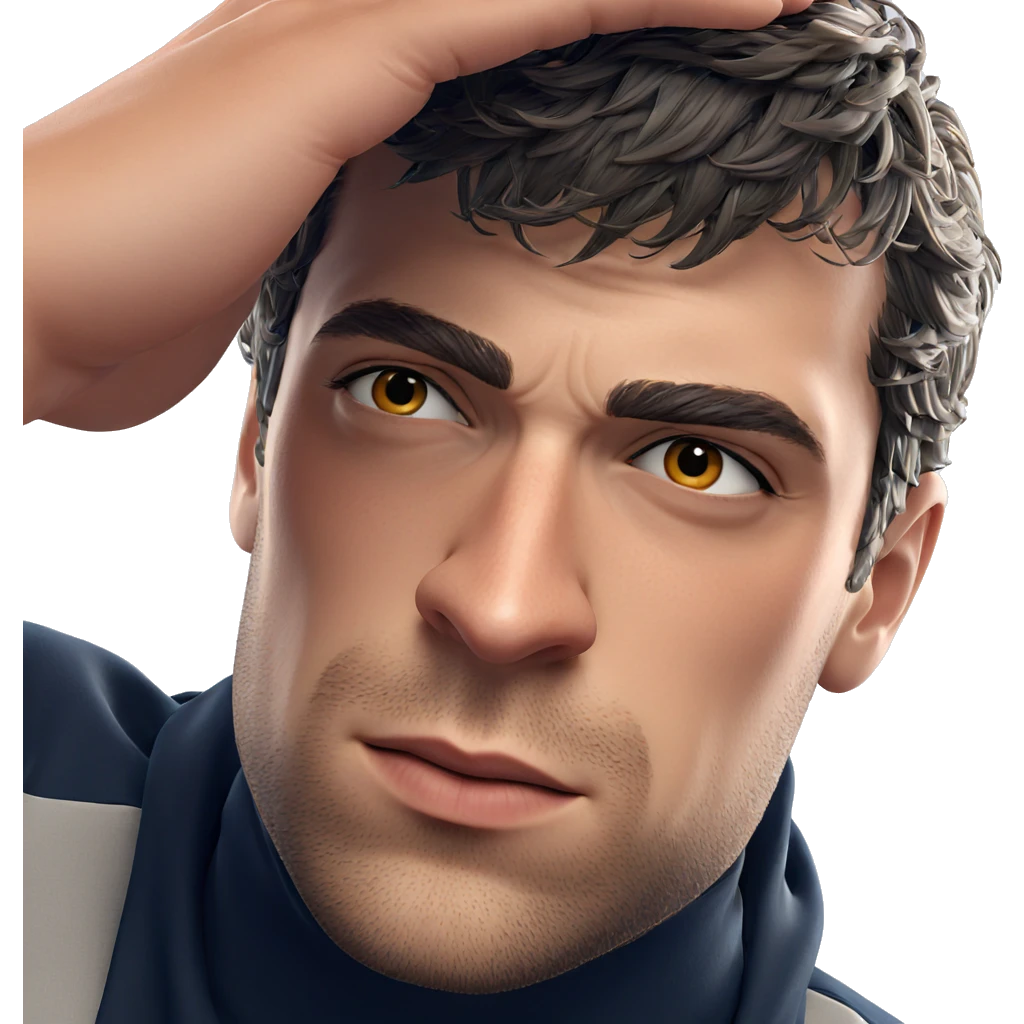 mysterious young man portrait emoji