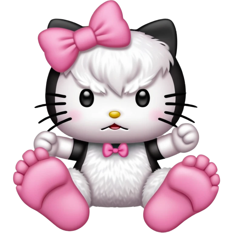 Hello Kitty stomping her foot, angry expression emoji