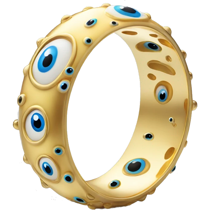 very thin gold bangle ring studded with eyeballs emoji